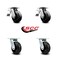 Service Caster 6 Inch Rubber on Steel Caster Set with Roller Bearing 2 Total Lock Brake SCC SCC-TTL30S620-RSR-2-S-2 - alternate 4